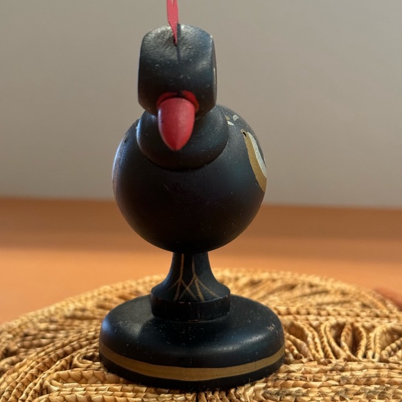 Vintage MCM Wood Chicken Toothpick Holder Woodpecker Woodware Japan - Picture 3 of 6
